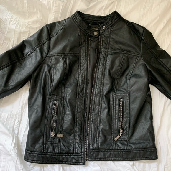 Black Vegan Leather Jacket - Picture 5 of 8